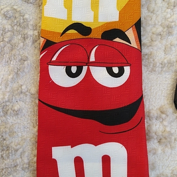 M & M's Brand Candy Tie Black Red Yellow White - Picture 5 of 11